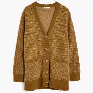 Madewell Bird’s Eye Maysfield Cardigan Sweater in Coziest Yarn